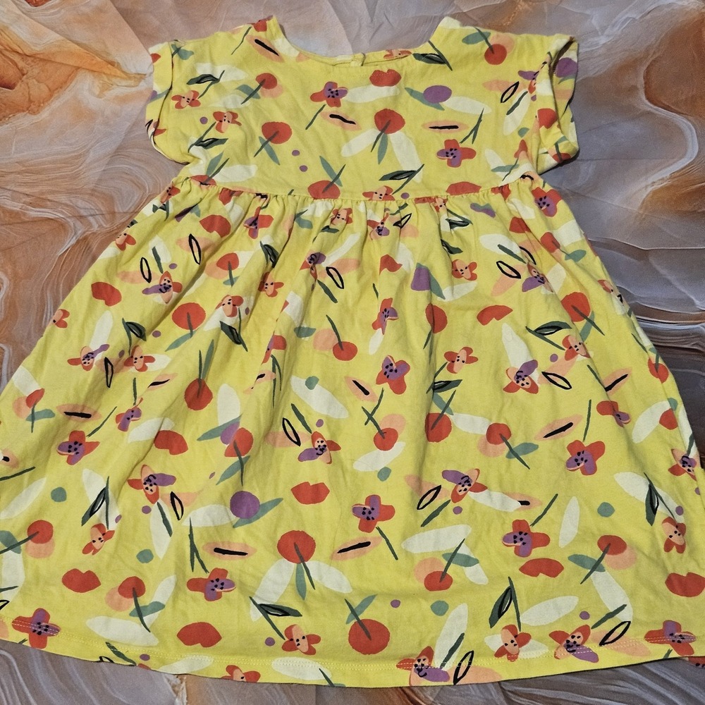 Tea Collection Girls Size 6 Yellow Floral Flower Print Dress